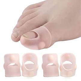 Set 2 Pares Protector Dedo Gordo Uñas Encarnadas Uñeros Alivia El Dolor Uñas Enterradas Silicona flexible 4 Piezas Tratamiento Paroniquia Mangas Prote