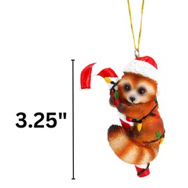 Red Panda Christmas Ornament, Holiday Decor for Trees, Seasonal Decoration for Animal Lovers, 3.25 Inches