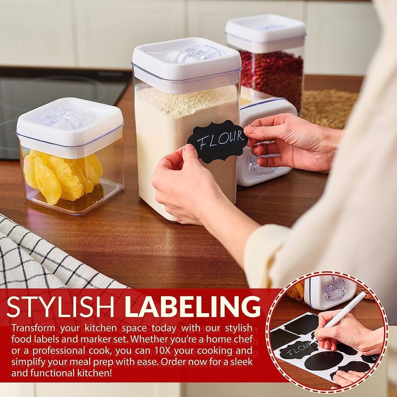 BPC Stackable Kitchen Containers Crystal Clear Plastic Containers for Dry