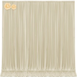 10x12 Backdrop Curtains for Wedding Party Wrinkle Free Beige Backdrops Curtain Drapes Fabric Decorations Photo Back Drop Cloth for Baby Shower Photography Stage Reception 5ft x 12ft,2 Panels