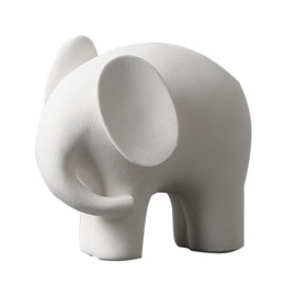 SXSZZXL Elephant Statue Decor Simple Ceramics Elephant Figurines Creative Home Decorations for Living Room Modern Style (Small)