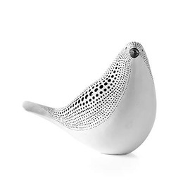 Torre & Tagus Debossed Dotted Bird Animal Figurine and Sculpture for Home Decor Accents, Living Room, Office Workspace, Sitting, White
