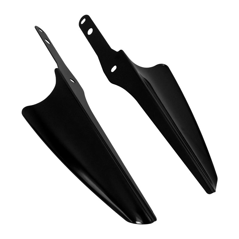HCMOTORKU Black Front Fork Mount Wind Deflectors Fits For Harley