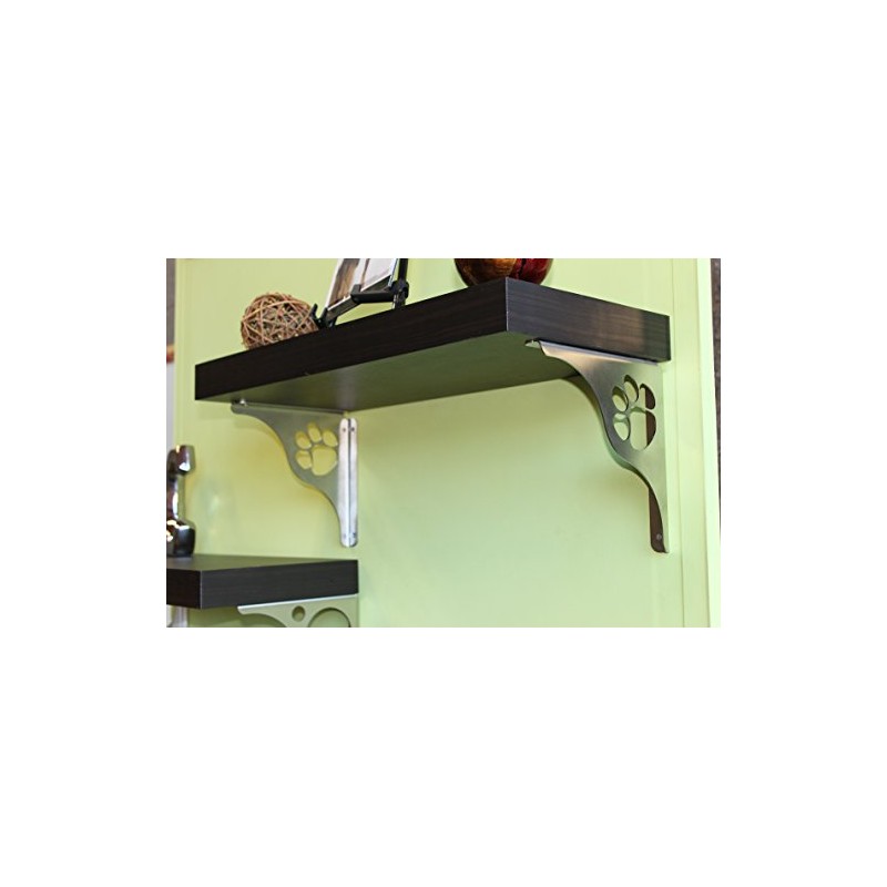 Cascade Manufacturing Dog Paw Theme Stainless Steel Shelf Bracket Brushed