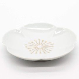 24to3 Nishitomi 476218 Hasami Ware Dish, Approx. 4.7 inches (12 cm), Golden White Plum, Made in Japan