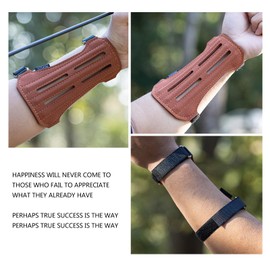 Prespollw Archery Arm Guard – Breathable & Durable Forearm Protector with Adjustable Straps for Archery, Hunting & Outdoor Sports (Brown)