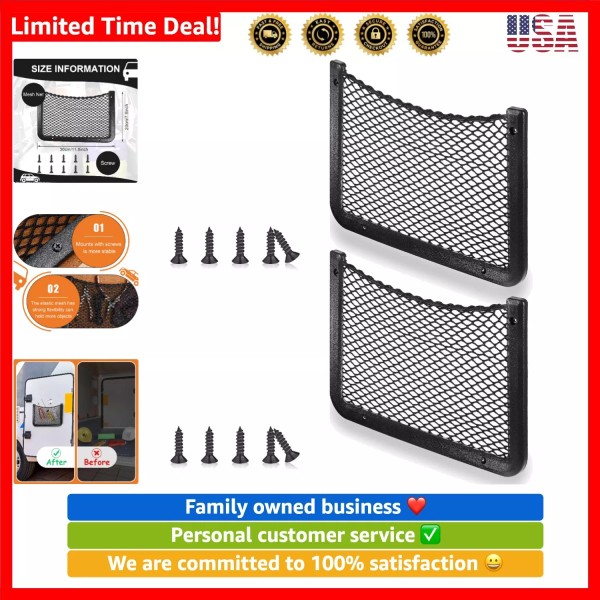 2 Pcs ABS Plastic Frame Car Storage Net Bag Phone