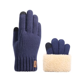 Pawinpaw Men's Warm Gloves, Winter Gloves, Smartphone Compatible, Knitted Gloves, Outdoor Gloves, Fleece Lining, Raises 5°C Instantly, Cold Protection, Elasticity, Warm, Thick, Windproof, Thermal,