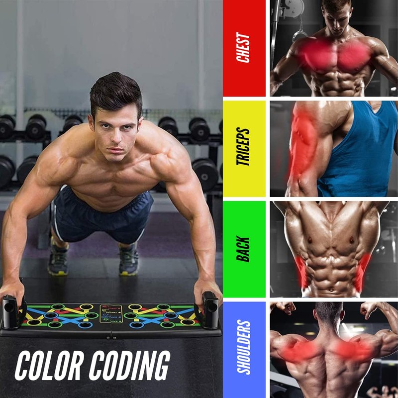 Multifunctional Flexion Board 14-in-1 Push-Up Rack Board Foldable with Handles