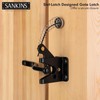 SANKINS Self-Locking Gate Latch with Spring Cable Pull for Wooden