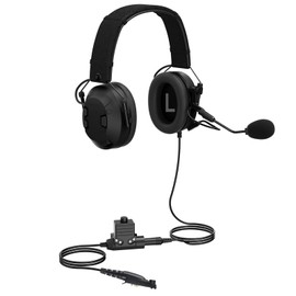 Noise Cancelling Reduction Earmuffs Headset NRR 26dB Boom Mic,U94 PTT,Radio ANR Earpiece Tactical Airsoft Headphone for Motorola ex500 gp328plus for Ailunce hd1 for Retevis rt29 nr30 Walkie Talkie