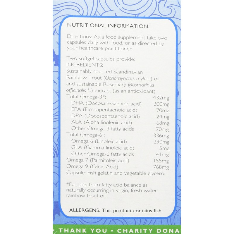 Viridian Scandinavian Rainbow Trout Oil Capsules 90