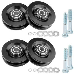 Roofing Hoist Carriage Wheel Kit, Compatible With TranzSporter TP250 TP400 & LH200 LH2000 Roofing Elevators, Replaces Part# 90040, Heavy Duty Carbon Steel, 4 Sets
