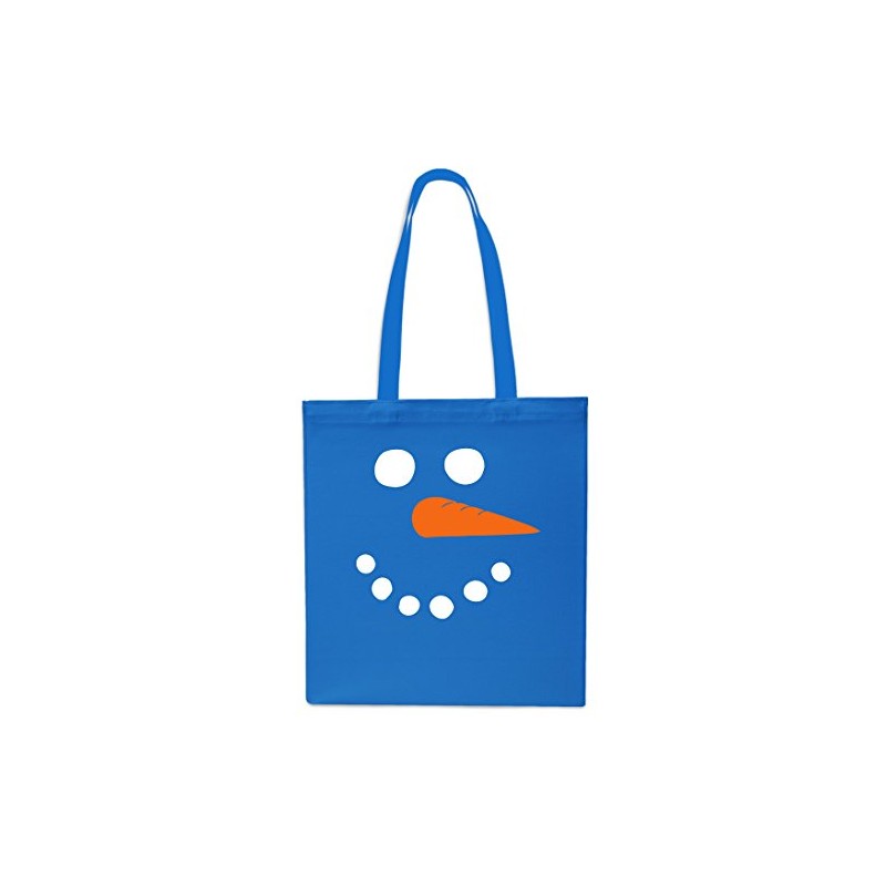Snowman Face Design Christmas Tote Shopping Gym Beach Bag 42cm