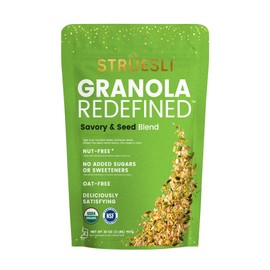 Struesli Savory & Seed Organic Granola, Nut, Grain & Gluten Free, Healthy Snacks with Pumpkin, Sunflower & Chia Seeds, Hemp Hearts, Flax, Tiger Nuts & Sea Salt, Plant Based, Keto & Paleo, 32 Oz