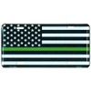 Thin Green Line USA Metal Front License Plate, American Flag Auto Tag for Cars and Trucks, 6x12 inch, Recognize and Support Federal Agents, Military, Environment
