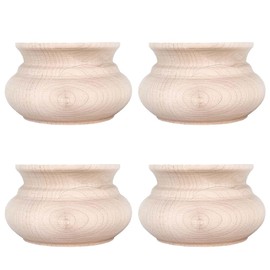 STOLMET Furniture Leg Made of Beech Wood Furniture Feet Unpainted Sofa Couch Chair Ottoman Cabinet 55 mm Height Raw Wood Pack of 4 TOE06