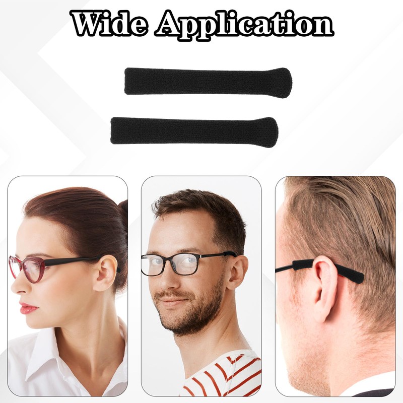 CIATBYYJ 3 Pairs Soft Glasses Ear Cushion, Knitting Cotton Temple