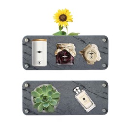 Marble Drying Stone, 11 x 4 .5 inch Water Absorbing Sink Organizer for Bathroom Diatomaceous Earth Stone Drying Tray Instant Dry Sink Caddy Soap Dispenser Sponge Holder (Marble Gray)