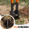 Nohovu Post Hole Digger, Heavy Duty with Fiberglass Handle, Carbon
