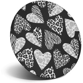 Destination Vinyl ltd Magnet for Refrigerator, Fridge BW - Cute Love Hearts Animal Print for Office, Cabinet and Whiteboard, Magnetic Stickers, 40932