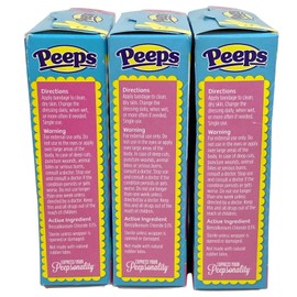 Peeps Antibacterial Bandages Assorted Sizes 3-Pack 60 Total Bandages