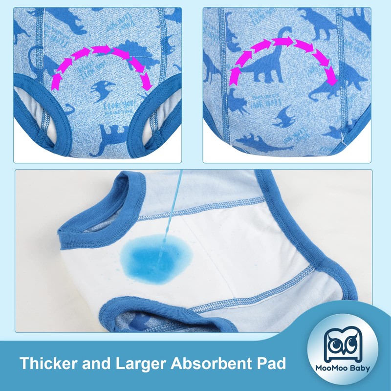 MooMoo Baby Potty Training Underwear for Boys Absorbent Cotton Training