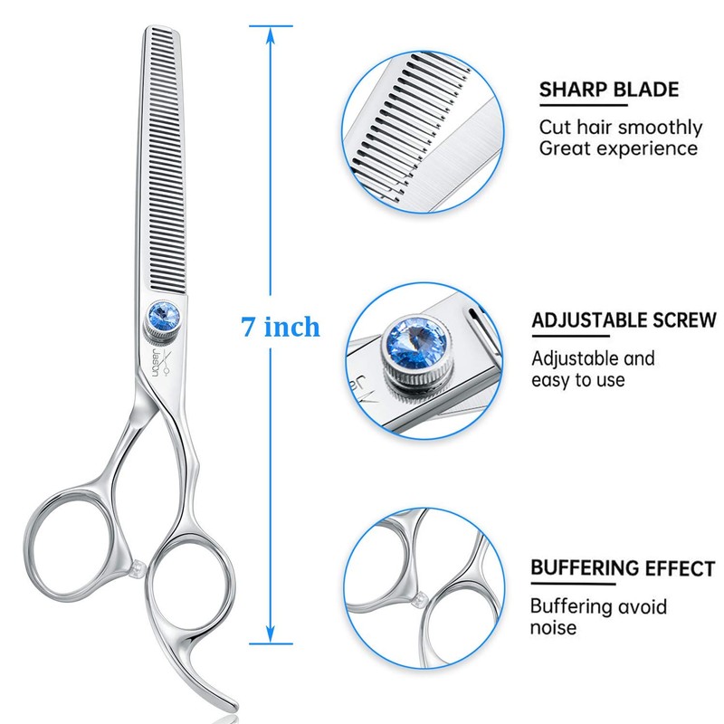JASON 7" 50 Teeth Thinning Dog Grooming Blending Scissor, Ergonomic