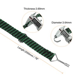 HARFINGTON 2Pcs Bungee Cord with Hooks 78" Heavy Duty Flat Adjustable Bungee Cords Latex Bungee Straps with Metal Hooks and Buckle for Tents Truck Outdoor Camping, Black Green