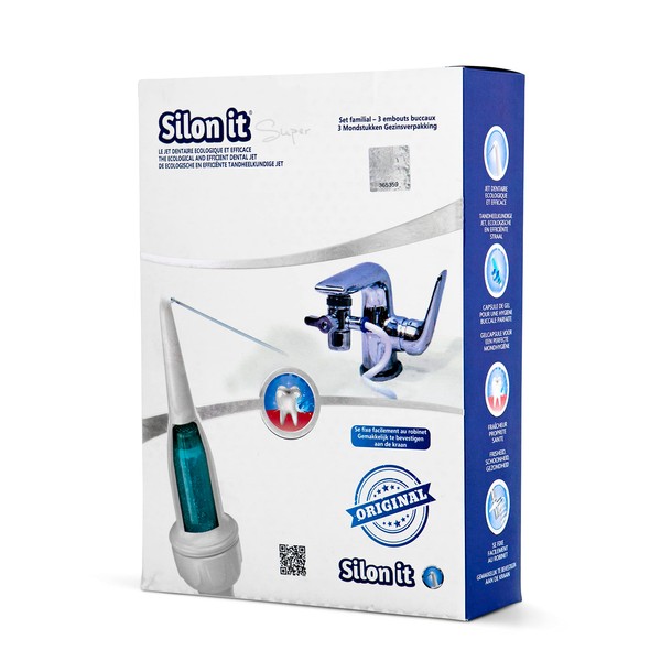 SILON IT - Oral Irrigator / Oral Hygiene - Electricity-Free, Environmentally Friendly and Economical - Powerful for Deep Cleaning of Plaque - Adapts to 95% of Water Supply