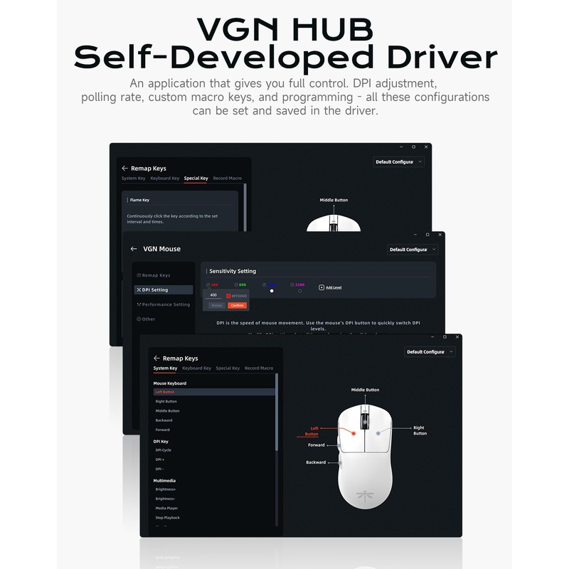 VGN Dragonfly F1 Pro Wireless Gaming Mouse, 49g Ultra-Lightweight, PAW3395