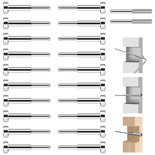 Gyykzz Invisible Cable Railing Kit, 20Pack SST316 Swage Tensioner and