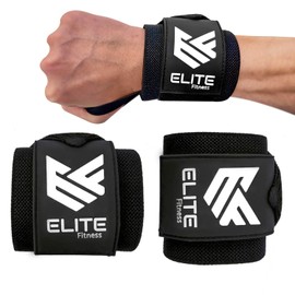 Muñequeras para gimnasio, wrist wraps, muñequeras para levantamiento de pesas, idelas para entrenamientos de gimnasio y crossfit (Negro)