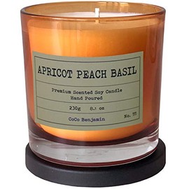 100% Soy, Highly Scented, Hand Poured Soy Candle, 8.1 oz (Apricot Peach Basil)