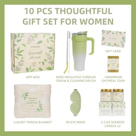 Get Well Gifts for Women – Get Well Soon Gift Baskets for Women, Luxury Self Care Basket with Blanket, 40oz Tumbler, Candle & Soap, Relaxation Package for Her