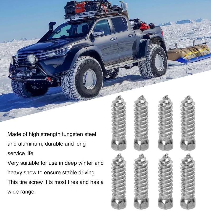 50Pcs Snow Anti Skid Tire Studs Screws M6x6mm Snow Tire