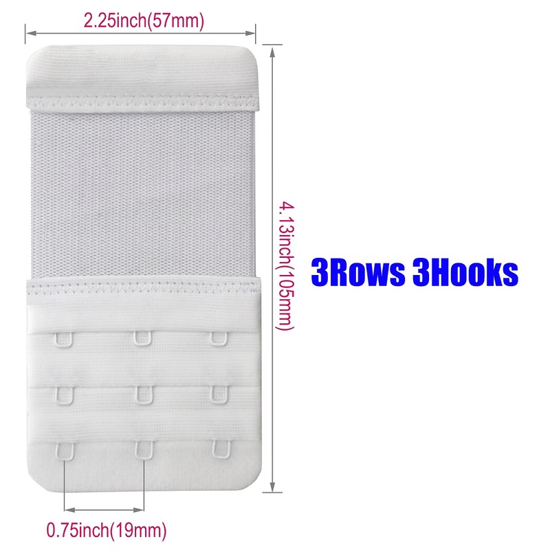 Tamlien Bra Extender 3 Hook,Stretchy Soft and Comfortable Bra Strap