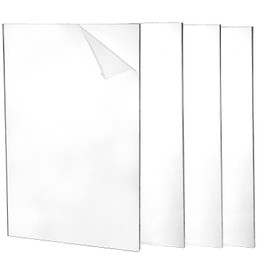 Okllen 4 Pack Clear Acrylic Sheet 8" x 12", 0.25" Thick Transparent Acrylic Panel Board with Protective Paper Cast Sheet for Craft, Paintings, Windows, Frame, DIY Display Projects