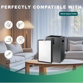 400 HEPA Air Purifier Filter Replacement, Compatible with Puroair 400 Air Purifier, 3-in-1 High-Efficiency Activated Carbon, 2 Pack