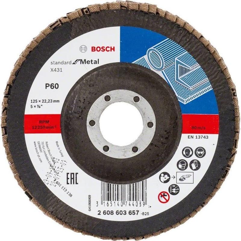 Bosch 2608603657 Angulated K60 Flap Disc for Metal, 0 V,