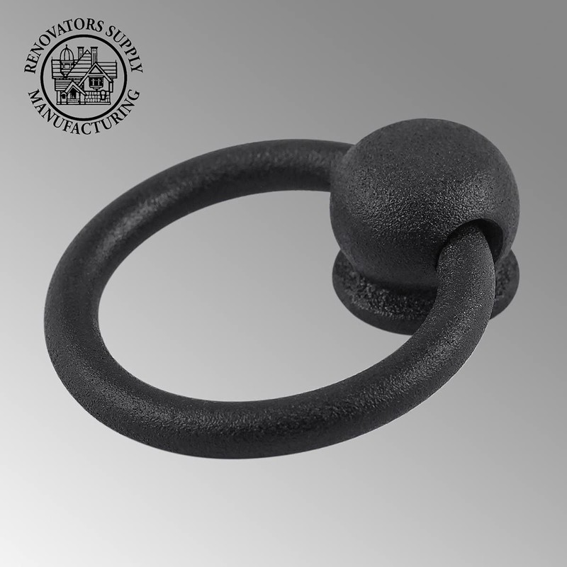 Renovators Supply Manufacturing Cabinet Handles 2 in. Black Wrought Iron