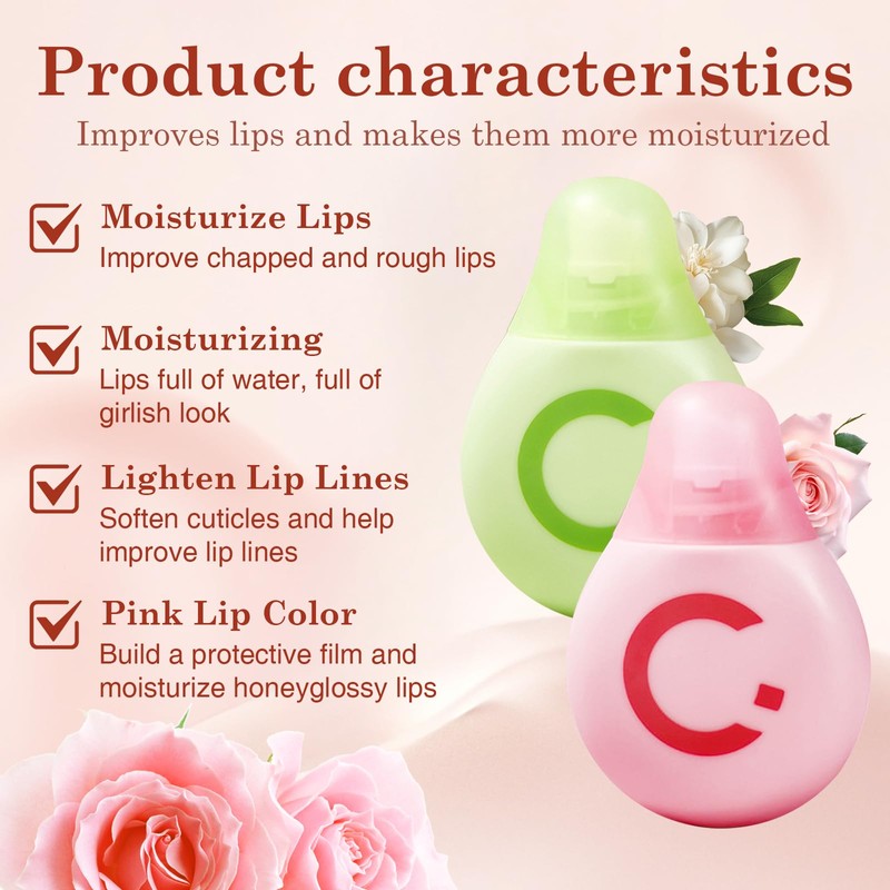 XdealCozyxc 2 Pcs Squalane Lip Balm, Amino Acids Lip Balm