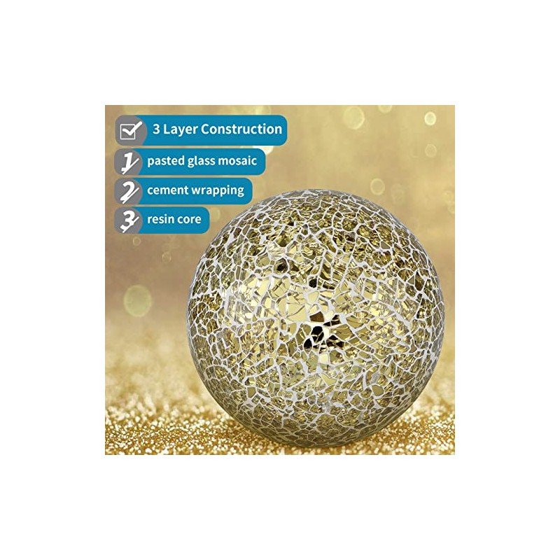 MDLUU Esferas decorativas de 10.2 cm, esferas de mosaico, bolas