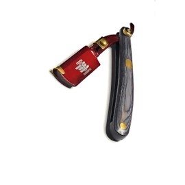 Maroon and Black with Gold Stainless Steel Shaving Straight Edge Razor +