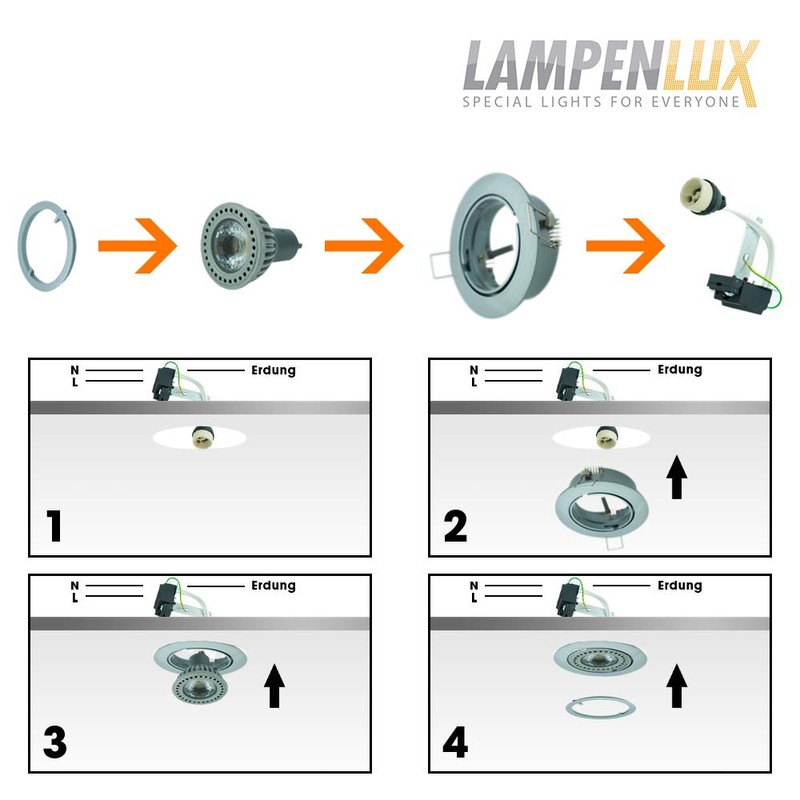 LED recessed downlight Spot Sandi round white tilting and turning
