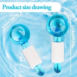 Pack of 2 Facial Ice Roller, Face Roller Massage, Facial Ice Globes, Ice Face Roller for Ice Facial, Reduces Swelling, Tightens the Skin, Improves Blood Circulation (Blue)