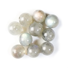 [Natural Stone] Labradorite Beads for Bracelet 0.4 inch (10 mm) [10 pieces] Power Stone Glitter Puffy Round NS-029