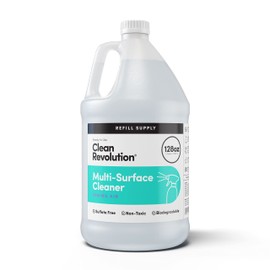 Clean Revolution Multi Surface Cleaner Refill Supply, Non-Toxic, Eco-Friendly & Plant-Based, Ready to Use, Spring Air, 128 Fl Oz (1 Gallon)
