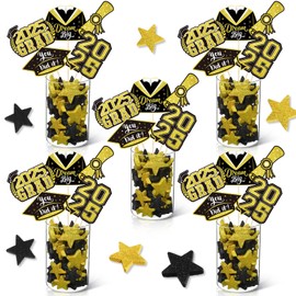 Amyhill 80 Pcs Graduation Decoration 2025 Graduation Table Centerpieces Sticks Sparkling Congrats Grad Table Toppers Class of 2025 for Party Centerpieces Decorations Favors Supplies(Gold,Black)