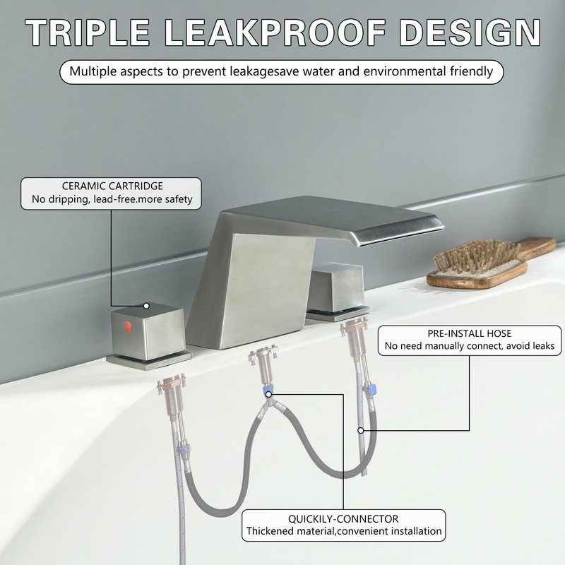 LIWEIKE Roman Tub Faucet, Brushed Nickel Bathtub Faucet Set with